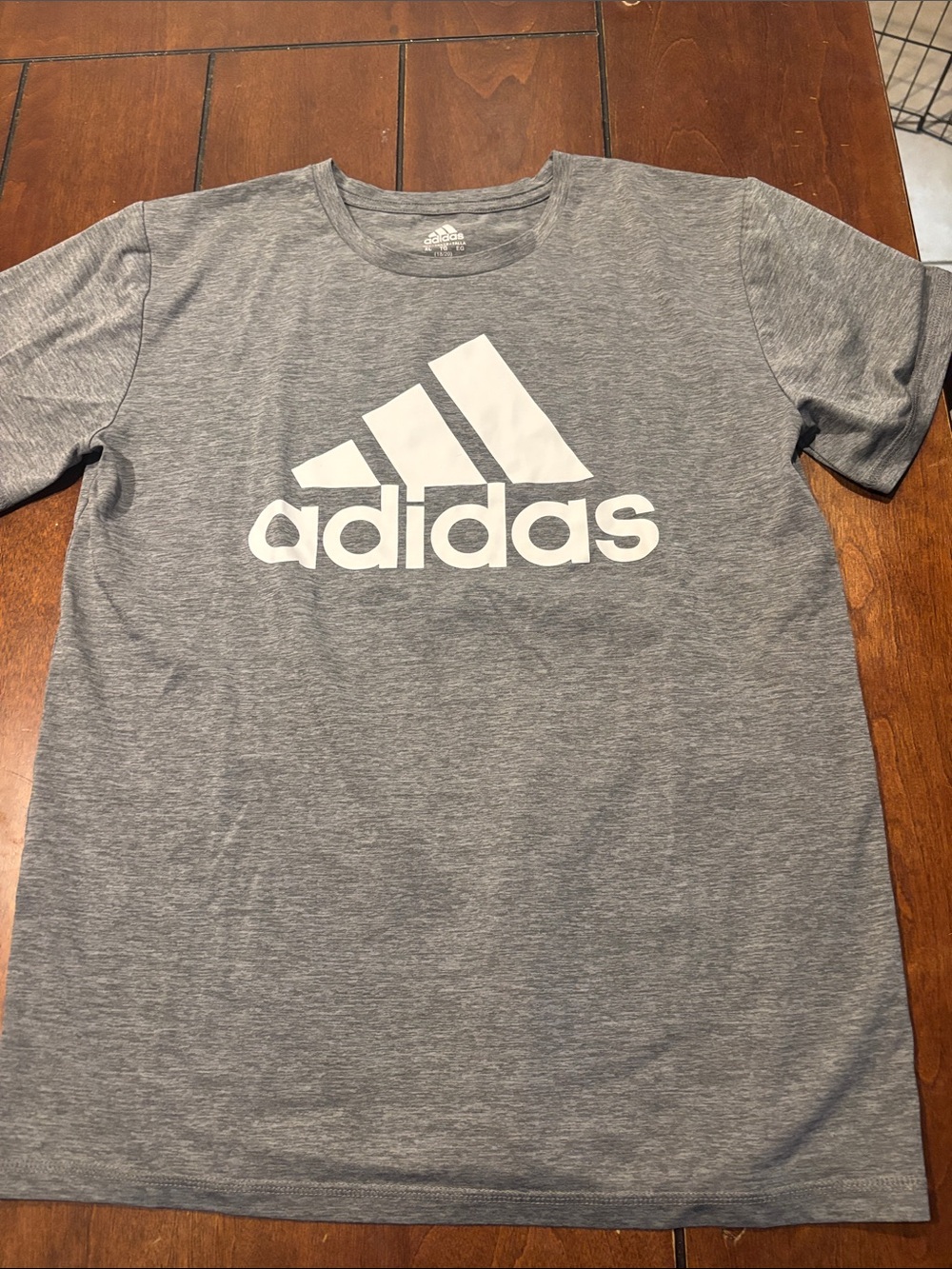 adidas Heather Gray Short Sleeve Tee with White Logo